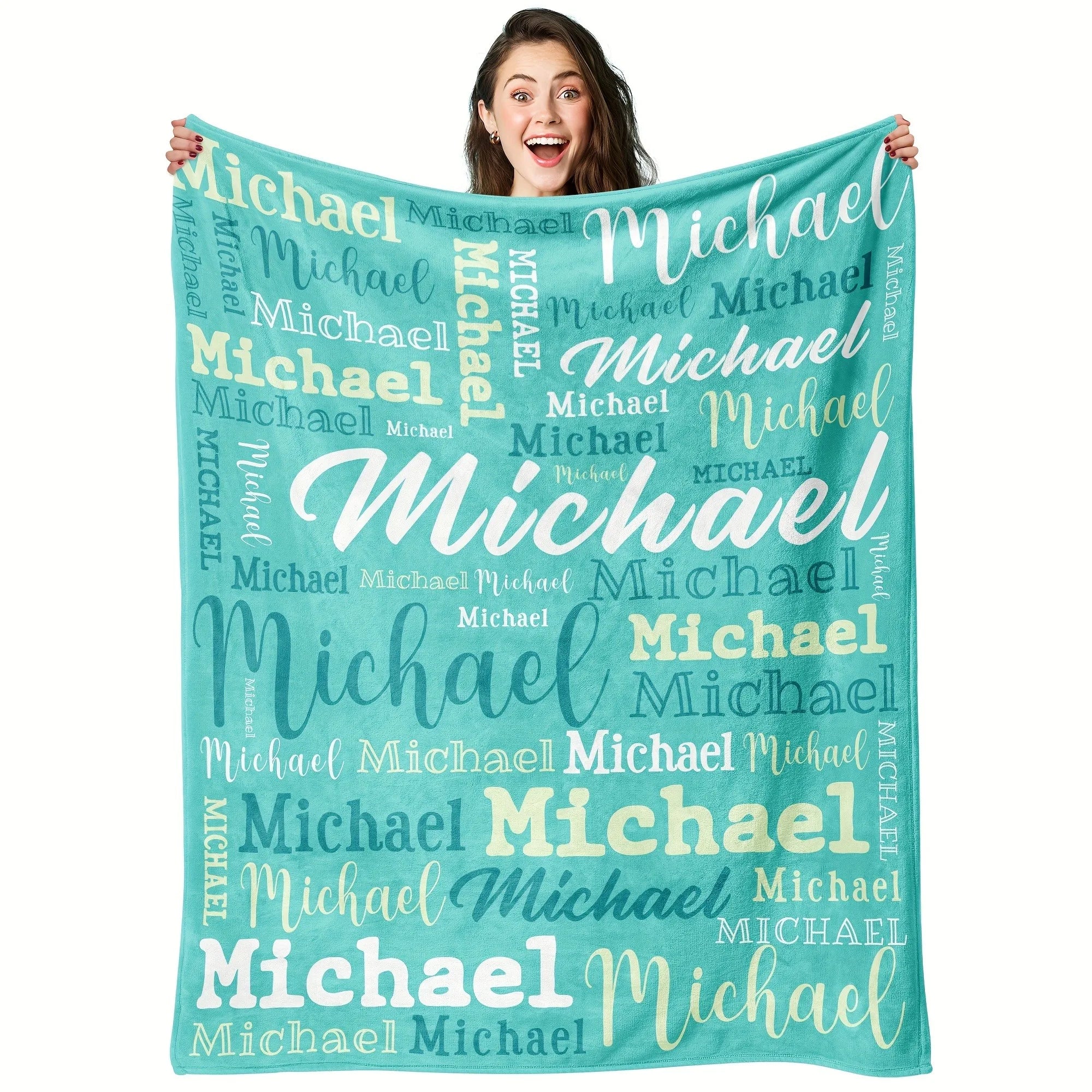 Name Customize Flannel Blanket For Kids Adult Girls Gift Picnic Travel Bed Throw Blanket Applicable All Season Black Blankets