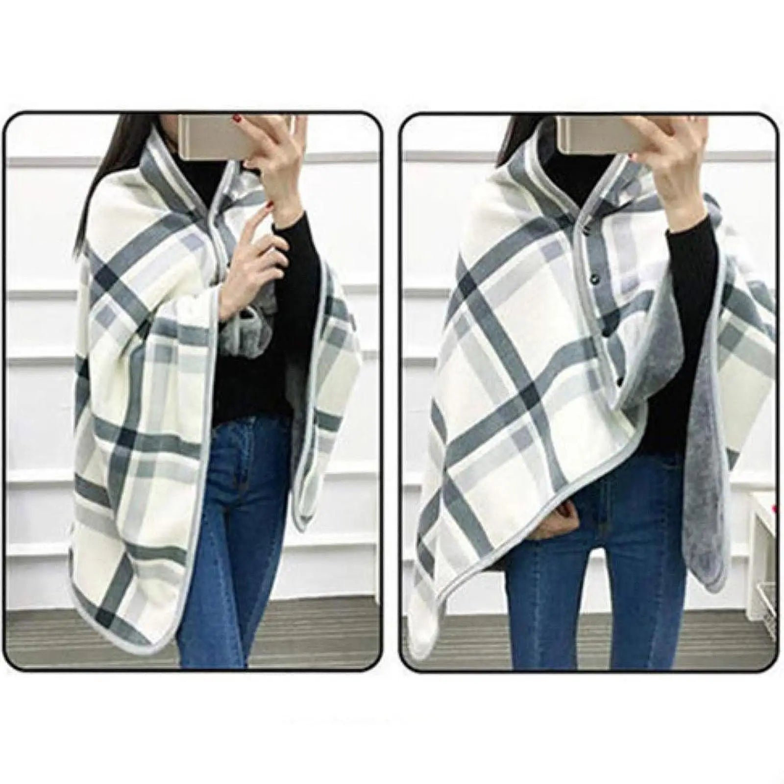 Wearable Blankets Shawl Blanket Flannel Lazy Casual Office Blanket, Poncho Blanket Sleeveless Lap Blanket for Bed Home Intdoor