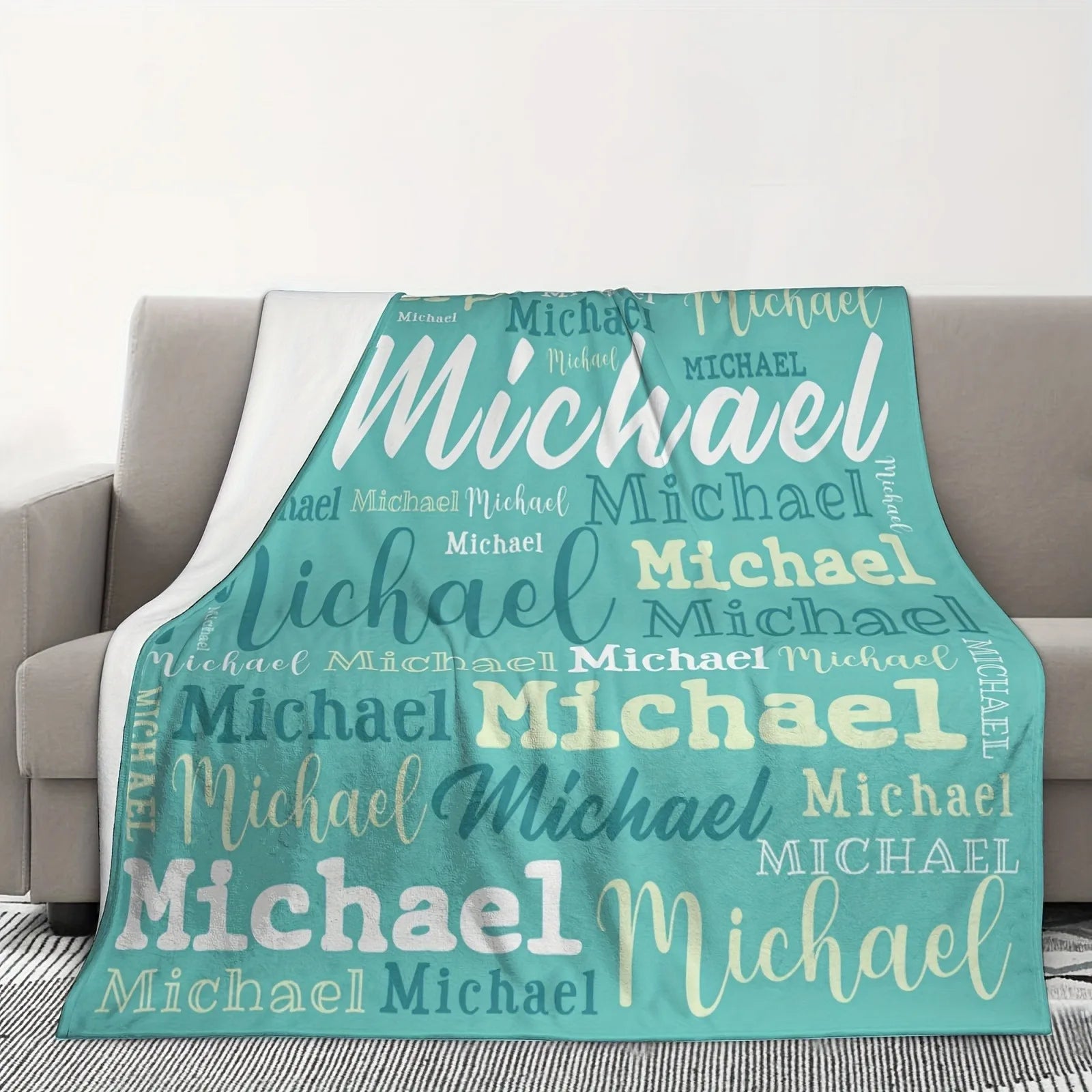 Name Customize Flannel Blanket For Kids Adult Girls Gift Picnic Travel Bed Throw Blanket Applicable All Season Black Blankets