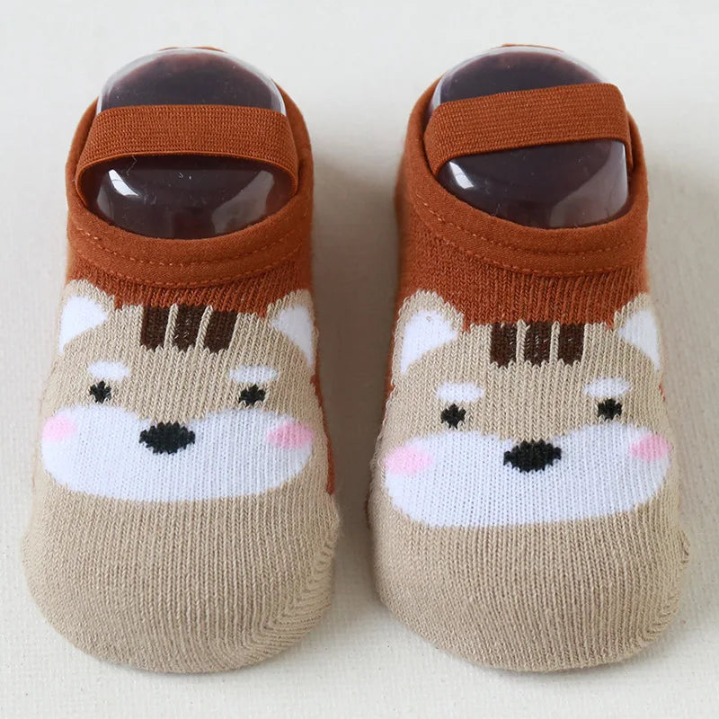 Kids Cotton Socks Cute Cartoon Animal Pattern Comfy Breathable Baby Non-slip Floor Socks