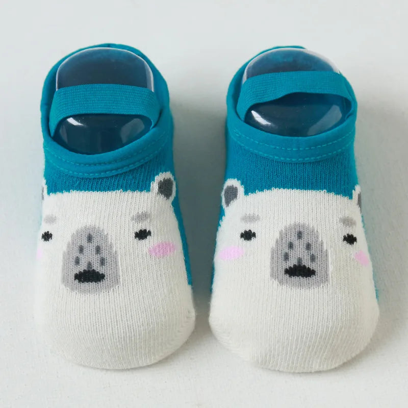Kids Cotton Socks Cute Cartoon Animal Pattern Comfy Breathable Baby Non-slip Floor Socks