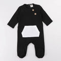 Baby romper elegant outfit winter ribbed pajamas baby overalls contrast pocket boy girls clothes footies baby autumn clothes