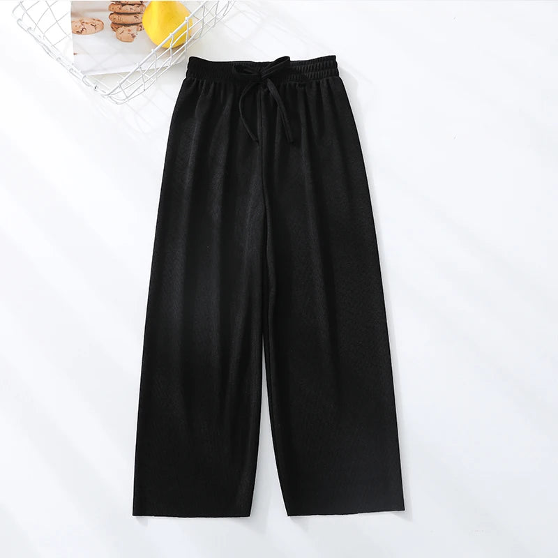 Kids Clothes for Teen Girls Pink Pants 2 To 12 Year Fashion 2022 Summer Green Casual Wide Leg Pants Children Loose Cool Trousers