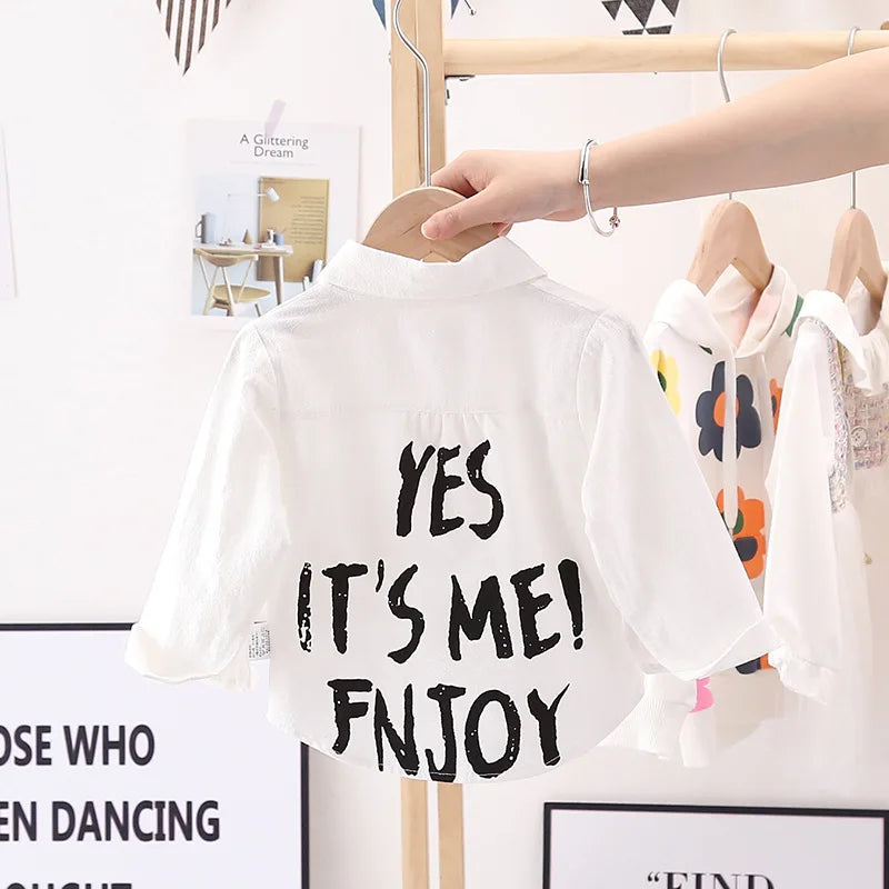 Boys Shirts Plaid Long Sleeve Shirt Boy Tops Clothes Tees 1 2 3 4 Years