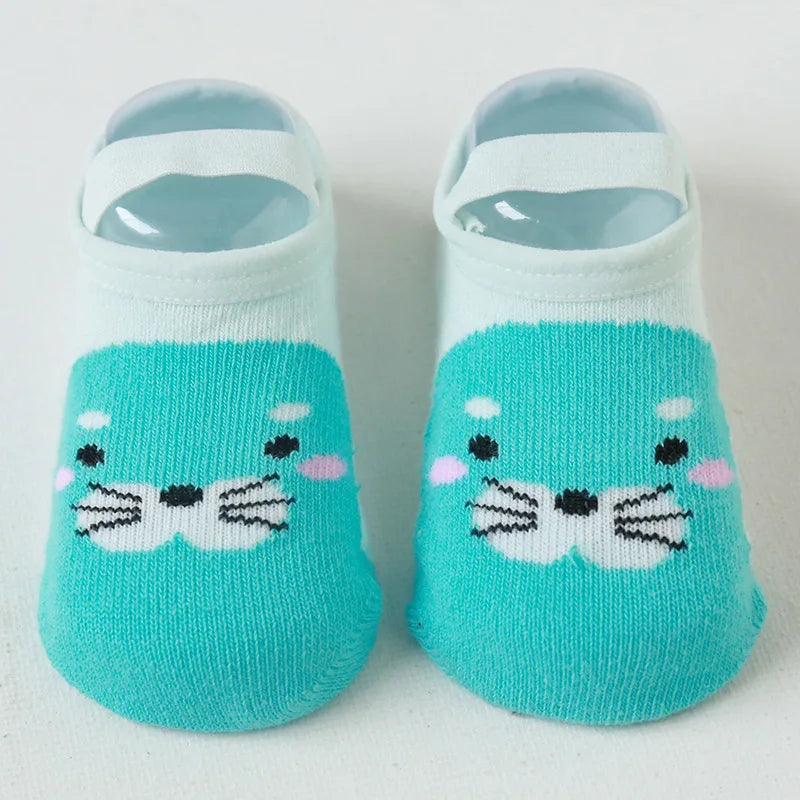 Kids Cotton Socks Cute Cartoon Animal Pattern Comfy Breathable Baby Non-slip Floor Socks