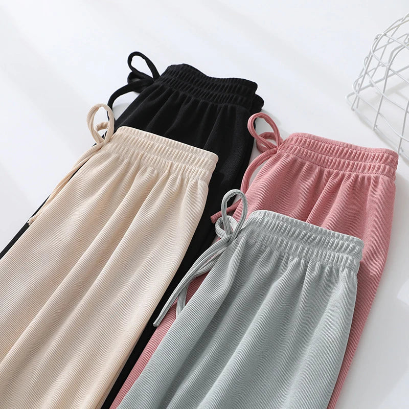 Kids Clothes for Teen Girls Pink Pants 2 To 12 Year Fashion 2022 Summer Green Casual Wide Leg Pants Children Loose Cool Trousers