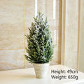 Christmas Tree Mini Pine Tree With Wood Base DIY Home Table Top Decor Christmas Artificial Frosted Sisal Small Trees Party Decor