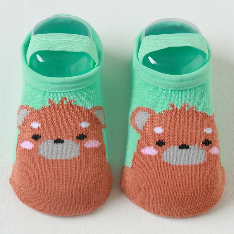 Kids Cotton Socks Cute Cartoon Animal Pattern Comfy Breathable Baby Non-slip Floor Socks