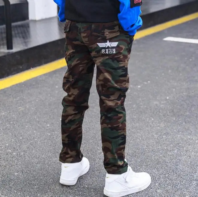 2022 New Boys Pants Children Pants Army Kids Clothes Casual Trousers For Teenage Boys Clothing Sport Fashion Camouflage Clothes