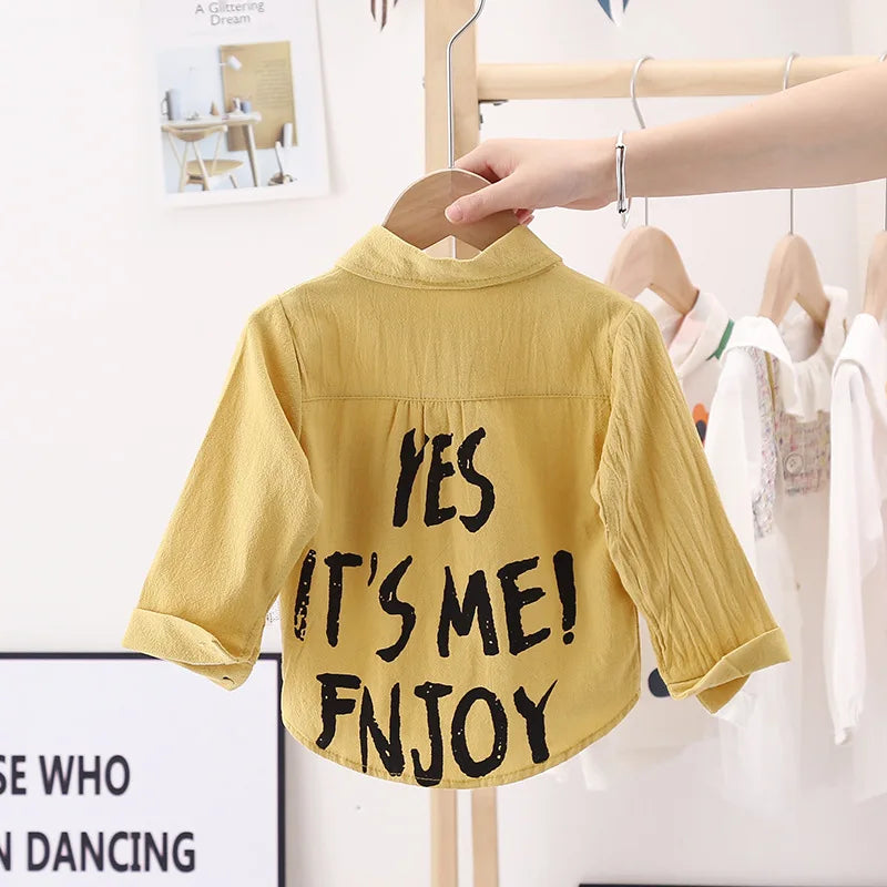 Boys Shirts Plaid Long Sleeve Shirt Boy Tops Clothes Tees 1 2 3 4 Years