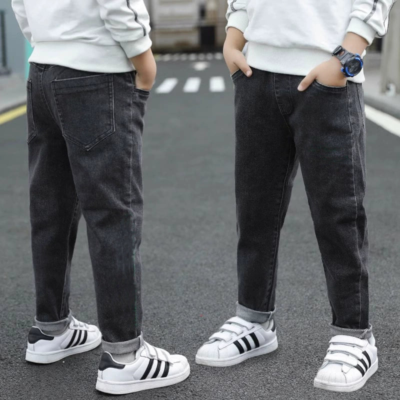 Boys' Denim Spring and Autumn Kids Pants Casual Western Style 2025 Children's Korean Boys Trendy Spring Trousers