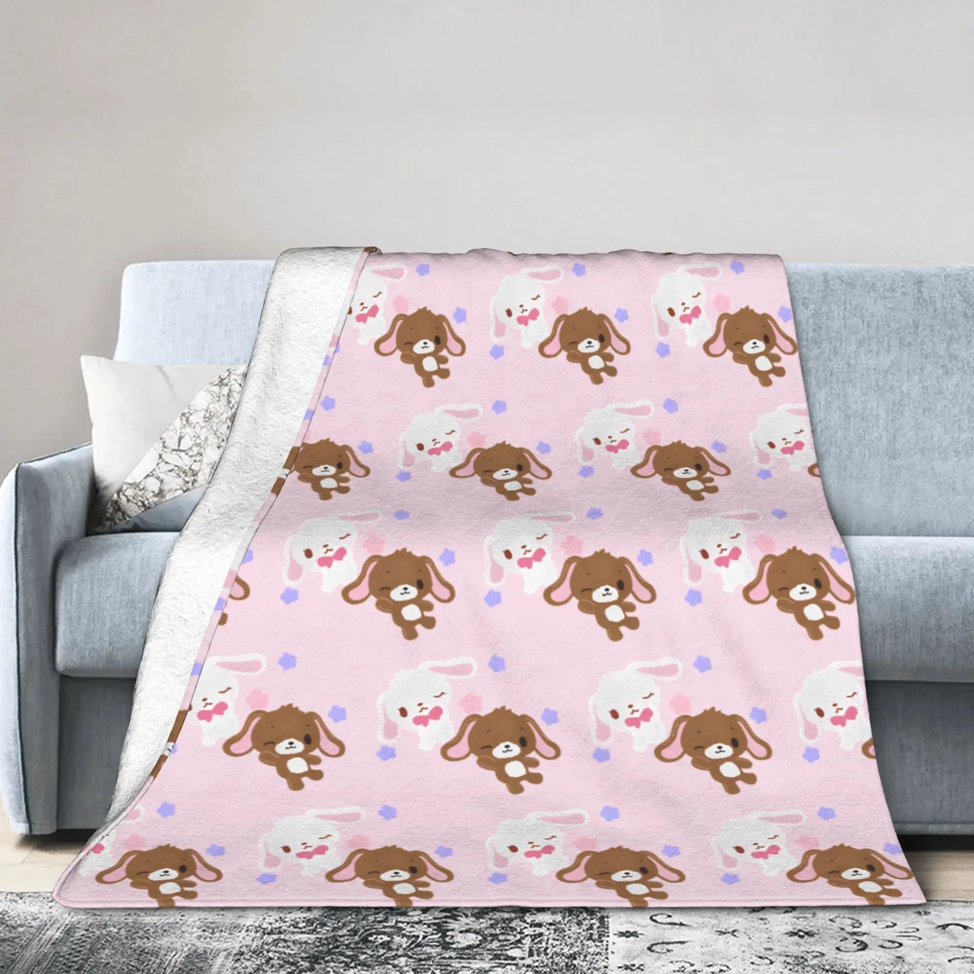 Cartoon Sugarbunnies Blanket  Fleece Awesome Soft Throw Blankets for Bedspread  Winter