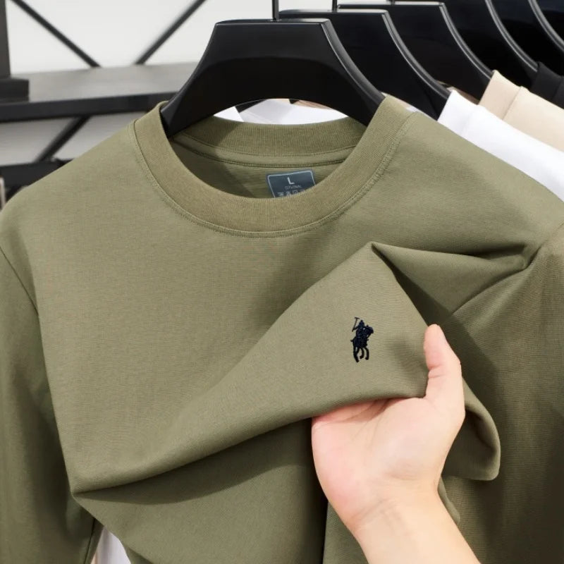 2025 Autumn Hot Selling New Designer Brand Original Crown Embroidered Long Sleeve Men' Casual Comfortable Round Neck T-shirt Top
