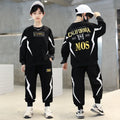 Kids Clothes Boys Spring Pullover Top & Sport Pants 2 Pieces Suit Teenage Boy Trendy Letter Tracksuit Sweatshirt Outfit