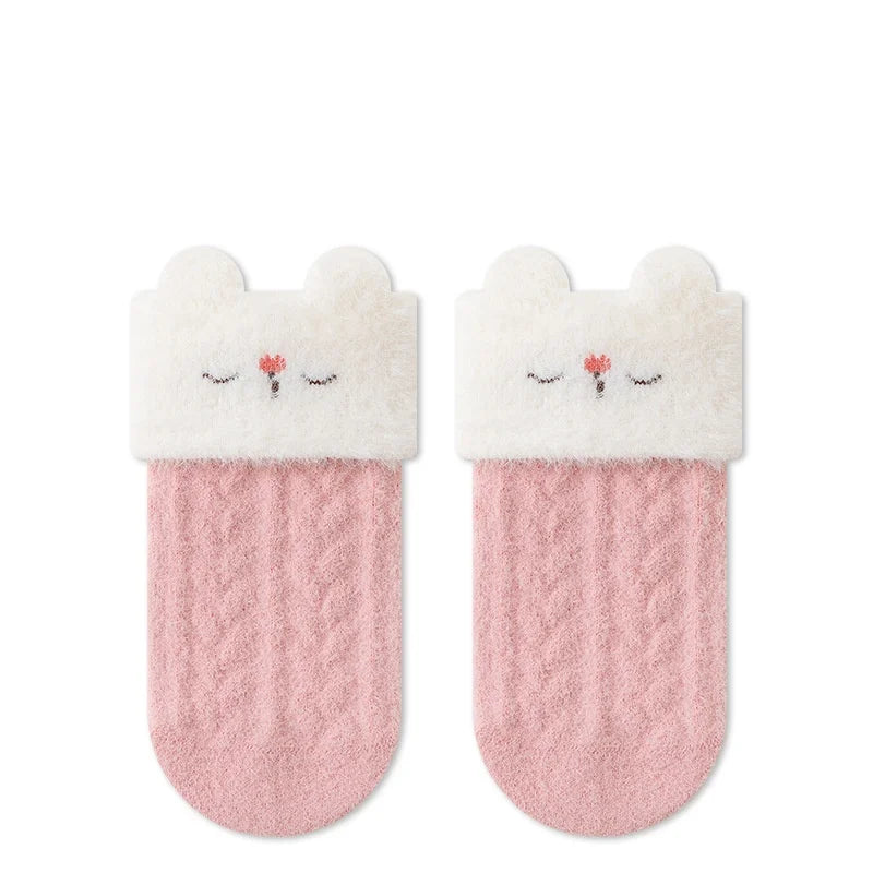 Winter Newborn Baby Socks For Girls Boys Thick Warm Cartoon Infant Toddler Boy Girl Sock Outdoors Warm Children's Floor Socks