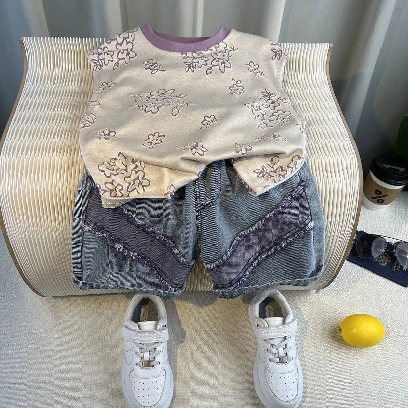 Summer Teenage Boy Clothes Kids Letter Print Sleeveless Top & Shorts 2pcs Suit New Fashion Baby Boys Clothing Children Tracksuit