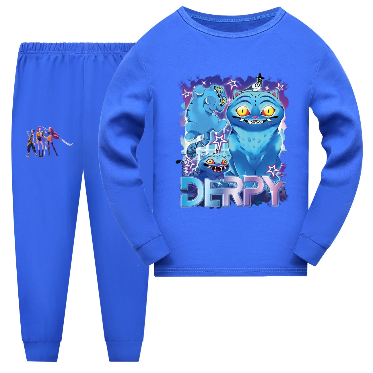 KPop Demon Hunters Huntrix Clothes Kids T-shirt Sweatpants 2pcs Set Baby Girls Long Sleeve Pajama Sets Boys Spring Sleepwear