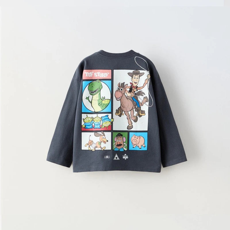 Trendy Clothes For 0-7Years Old Boys Child Long Sleeve Loose Casual Tshirt Toddler New Design Fashion Clothes Thin Simple Tees