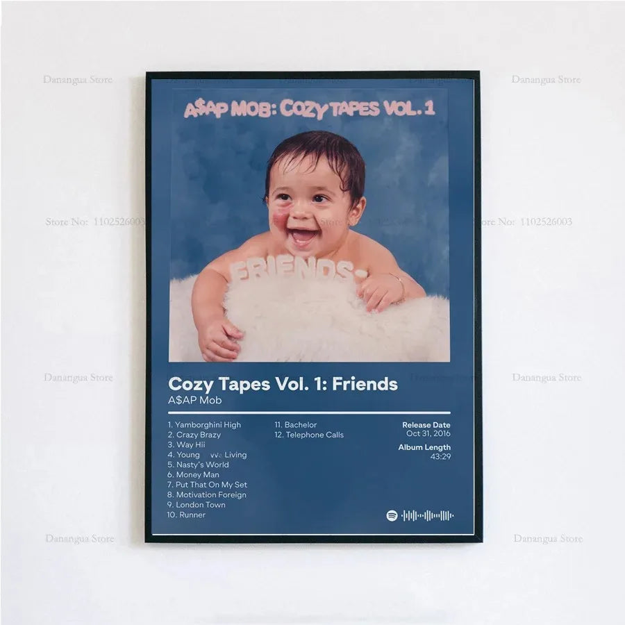 New ASAP Rocky Testing Live Love D.M.B.Tracklist Music Album Cover Poster Prints Wall Art Painting Picture Photo Room Home Decor