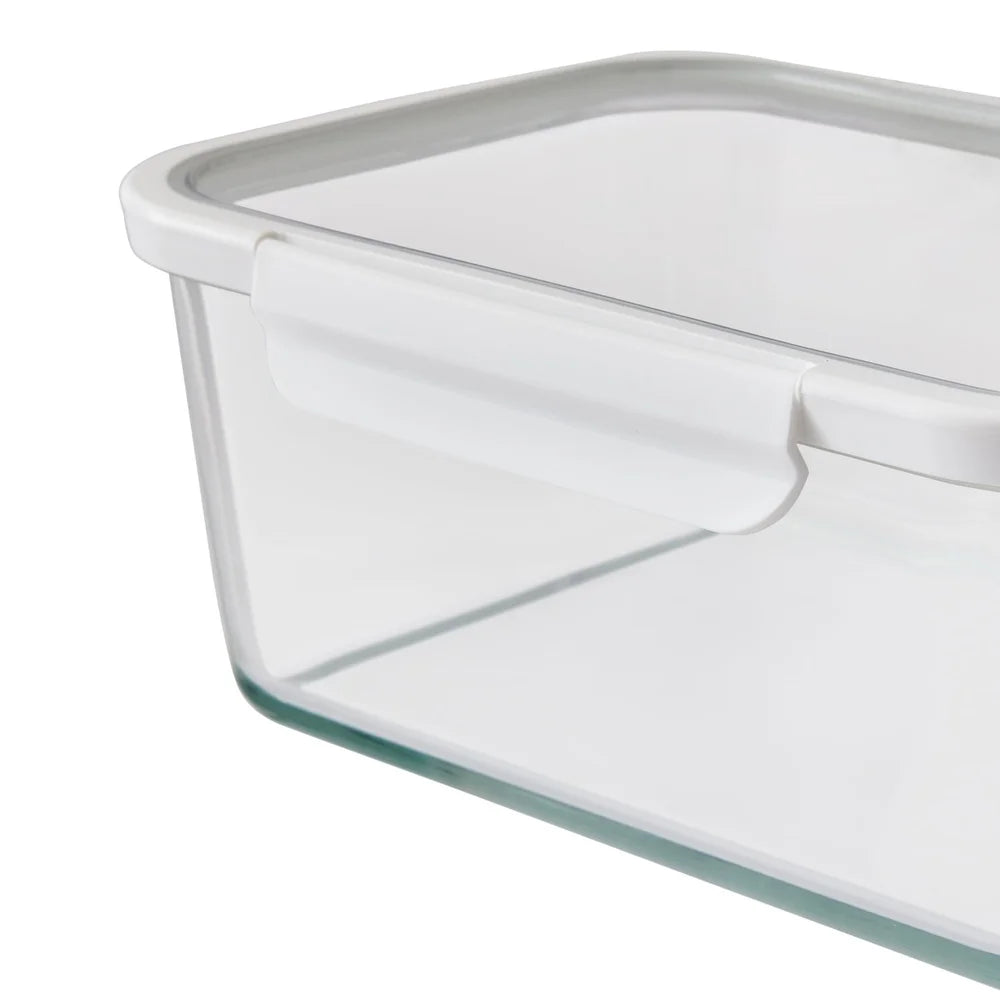 14 Cup Glass Food Storage Container with Tritan Lid Microwave Freezer Dishwasher Safe Stackable 2 Pieces