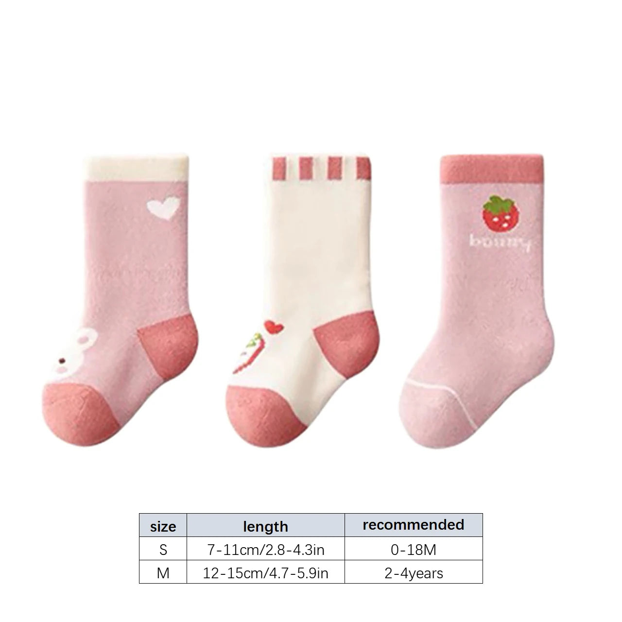 3Pairs Newborn Plush Sock Winter Warm Kids Middle Tube Socks Thicken Velvet Anti-Cold Baby Footwear Cute Cartoon Children Socks