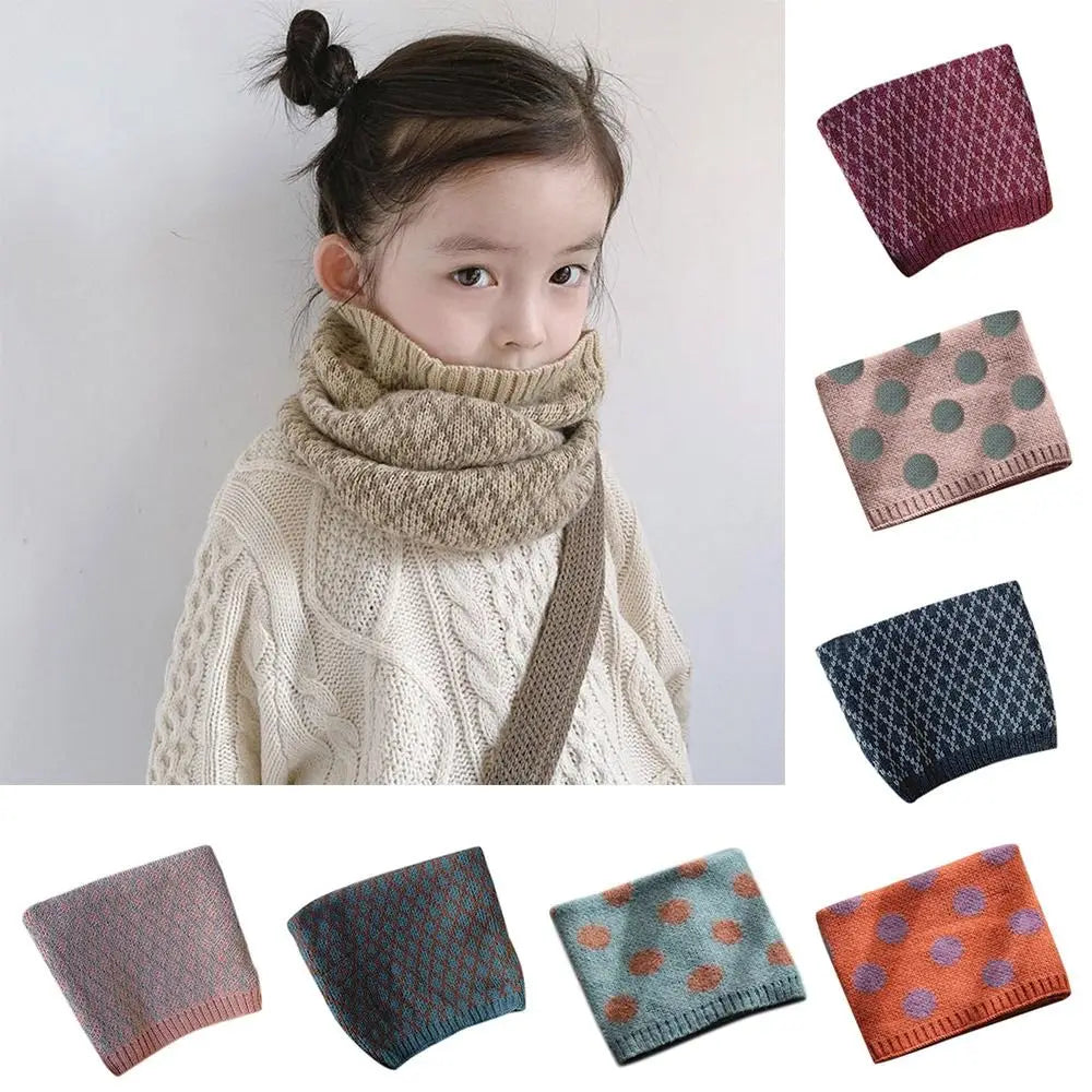 Bib Baby Thermal Neck Warmer Thickened Windproof Coldproof Boys Girls Knitted Scarf Neckerchief Warm Neck Cover Snood Cowl Tube