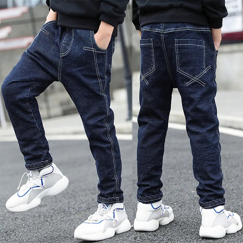 Teenage Kids Boys Classic Denim Jeans Baby Clothes Children's Casual Bowboy Pants Bottoms Trousers for Infant Boy 4-11 Years