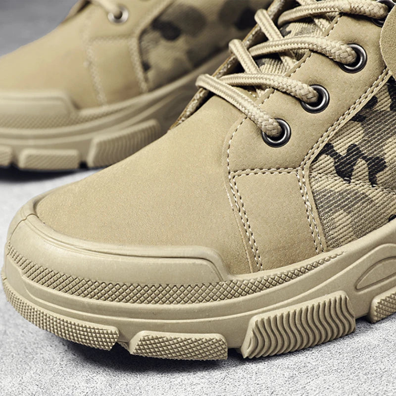 High-top Men's Boots Casual Outdoor Men Desert Boots Camouflage  Lace-Up Platform Desert Boots fashion Durable Men's Ankle Boot