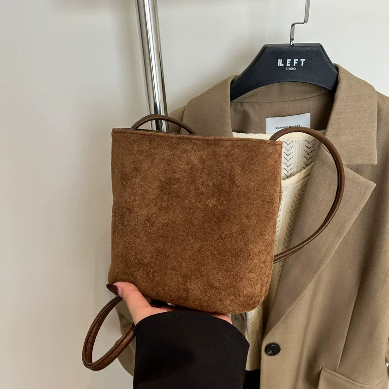 Design PU Suede Leopard Shoulder Bags for Women 2025 New Winter Crossbody Bag Females Luxury Handbags and Purses Bucket