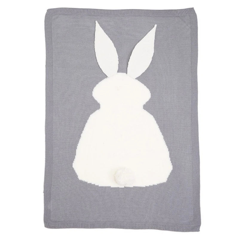 Baby Cotton Blanket Warm Rabbit Knitting Bedding Quilt Blanket For Bed Stroller Wrap Infant Swaddle