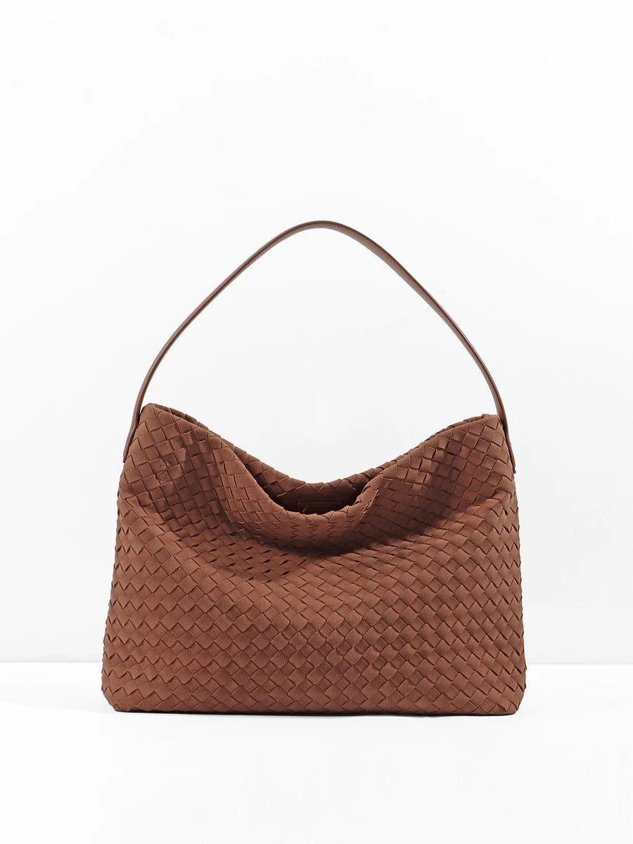 Women's Woven Handbag Suede Fashion Shoulder Bag Designer Handbags and Purse 2025 Trend Female Tote bags Bucket Bag