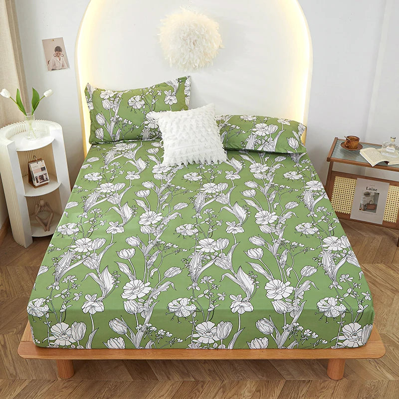 1 piece of bed sheet for bedroom 100%Polyeste Elastic Band Around bedding Fitted Sheet Only (excluding pillowcases)