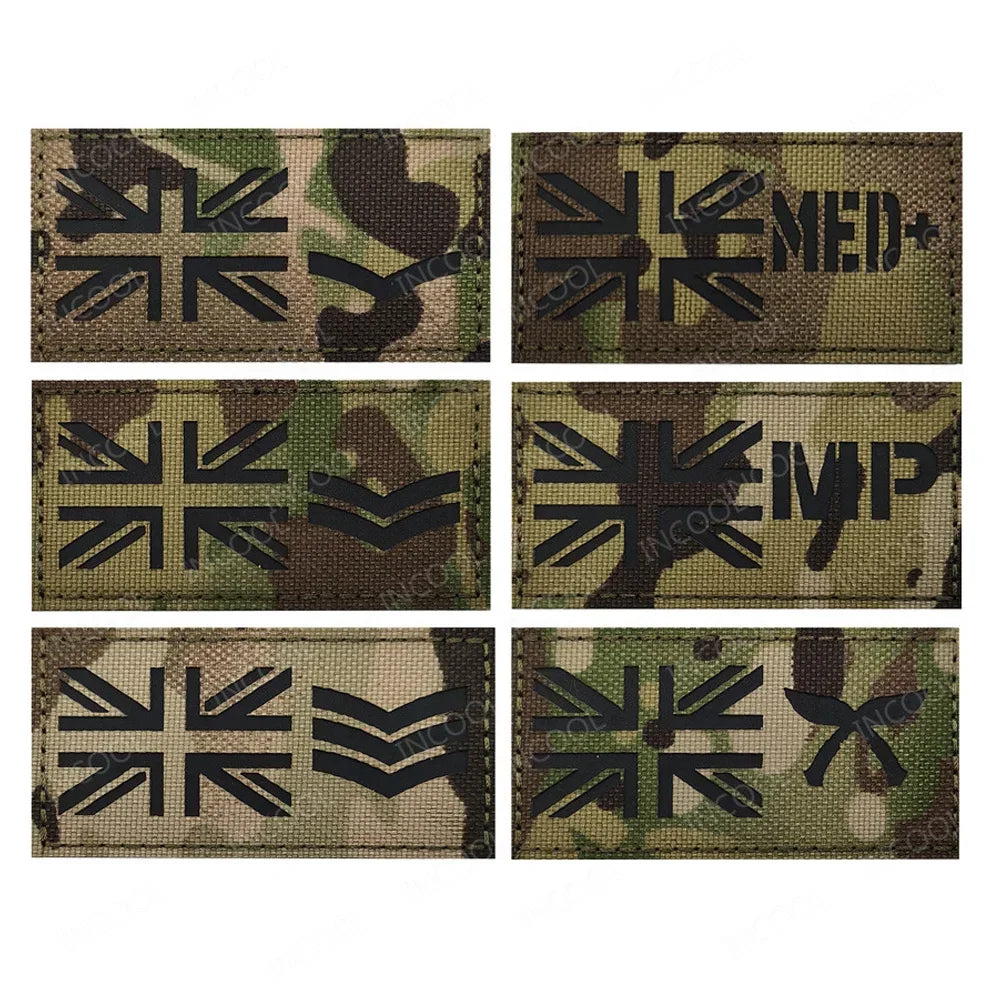 Infrared Reflective IR Rank Patch Uniform Ranks Embroidered Patches Appliques Shoulder Decorative Armband MED Badge For Clothing