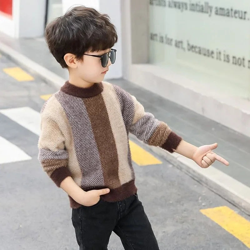 Children's Winter New Cotton Clothing  teenage boys Sweater Children's clothing fall knit sweater 10 12 14 years