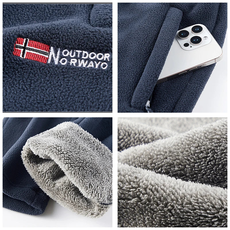 Men Fleece Thickening Casual Pants Winte Windproof Keep Warm Comfort Solid Straight Pants New Fashion Versatile Sweat Pants Men