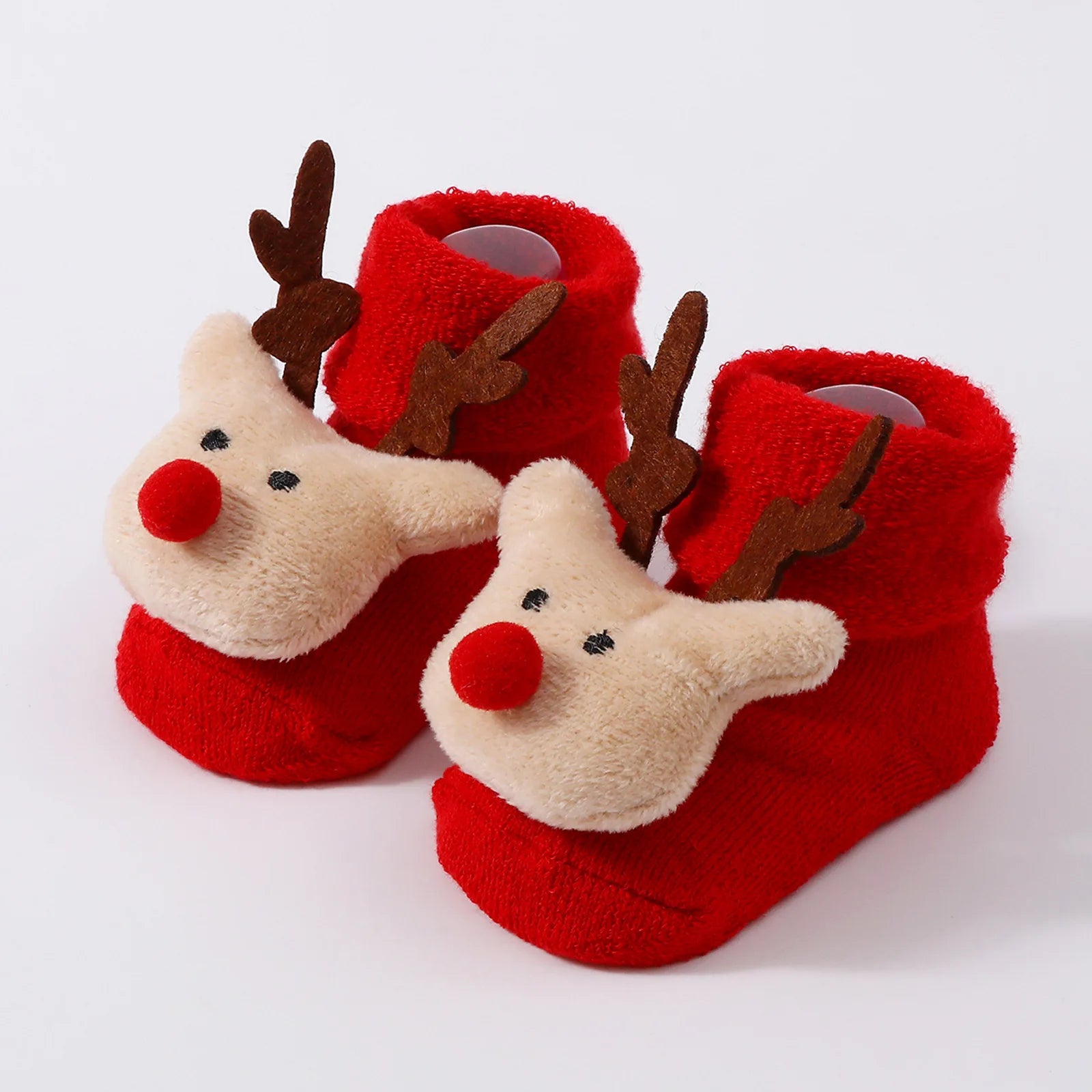 Cute Elk Santa Claus Doll Knitted Baby Socks Newborn Toddler Soft Snowman Warm Floor Socks Girls Infant Boys Mid Socks New