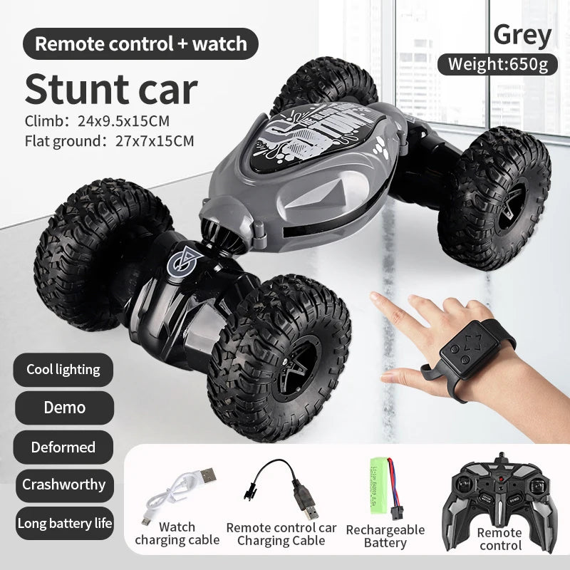 RC Car 4x4 Remote Control Cart Stunt Gesture Sensing 1/12 RC Drift Car With LED Light Deformation Novel Toys For Children Toys