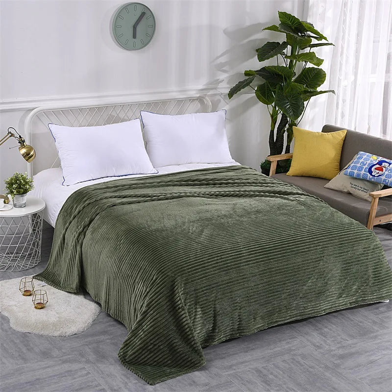 Plaid Bed Blankets Warm Soft Coral Fleece Throw Blanket Sofa Cover Bedspread On The Bed For Adult Kid Pet Home Textile 200×230cm