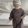 2025 Autumn New Baby Casual Romper Newborn Toddler Boy Long Sleeve Letter Print Jumpsuit Cotton Loose Infant Clothes 0-24M
