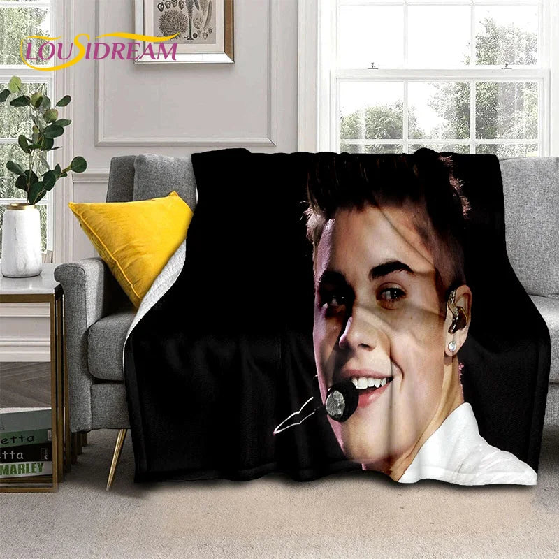 Popular Singer Justin Bieber JBiebs Blanket,Soft Throw Blanket for Home Bedroom Bed Sofa Picnic Travel Office Cover Blanket Kids