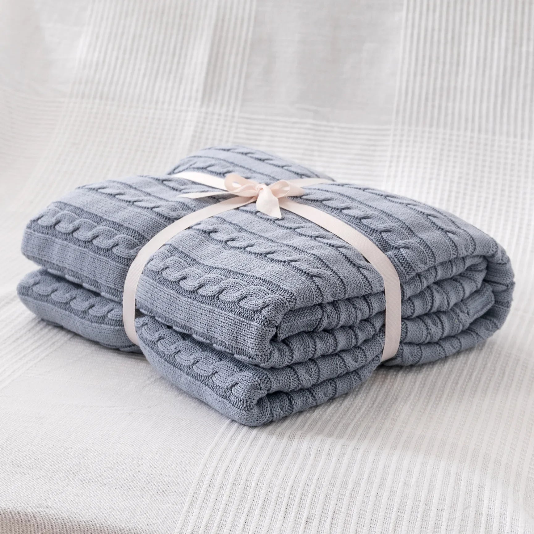 100% Cotton Knitted Blanket Solid Color Sofa Blanket Cover Nordic Home Decor Throw Blanket For Bed Portable Breathable Shawl