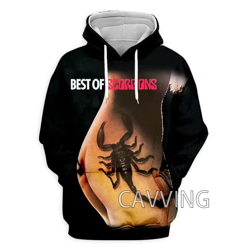 New Rock Hoodie Sweatshirt Scorpions Band 3d Print Hoodie Men Fashion Plus Size Tracksuit Women Sweat Men Clothes Teen Coat New