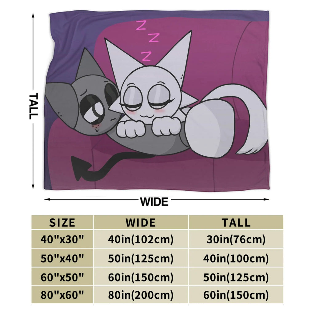 Warm Soft BlanketsChildren Travel Sprunki Gray & Wenda Throw Blanket  Flannel Bedspread For Bedroom Novelty Sofa Bed Cover