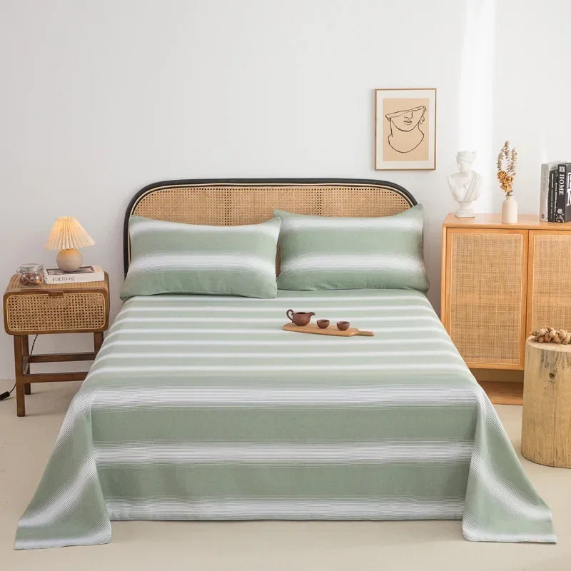 Soft 100% Cotton Coarse Cloth Bed Sheet Thick Sleep Naked Single Double Bedsheet Comfortable Durable Breathable Bed Sheets Queen