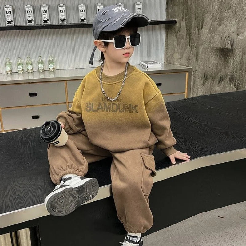 Boys Sweatshirts +Pants Kids Suits 2PCS/Set Cotton 2025 Packet Spring Autumn Cotton Christmas Gift Teenagers Tracksuits Outfits 