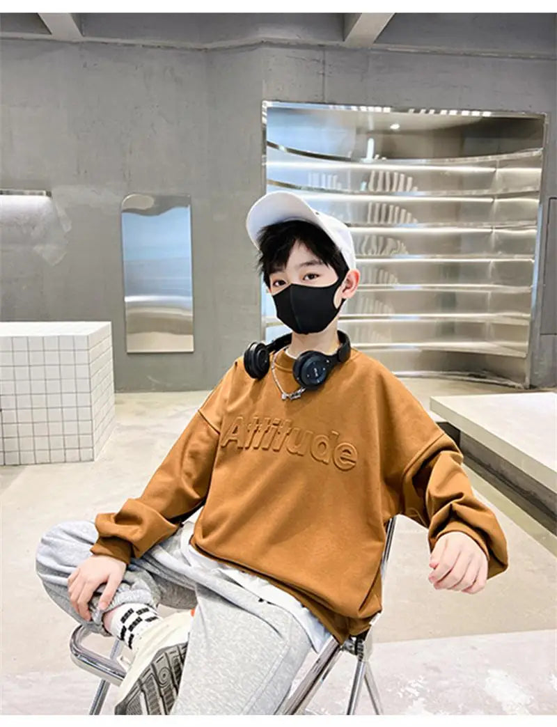 Teenager Clothing Sets Boys Sports Autumn Suit New Children's Spring Letter Tracksuit Kids Casual Sweatshirts+Pants 2Pcs Outfits