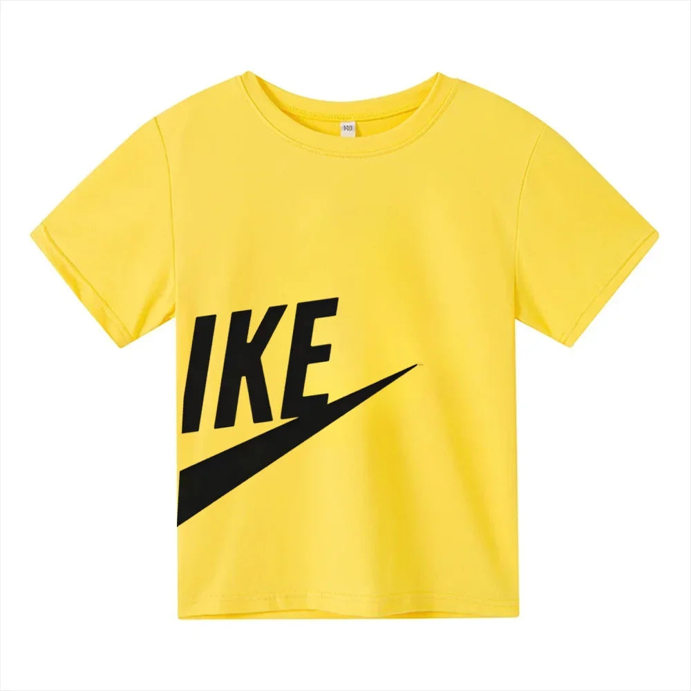 Summer Kid Teen Tshirt Short Sleeved Cotton Brand Print Comfortable Casual Tops Tees Children's Clothing Boys and Girls T-shirt