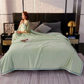 2025 Flannel Blanket,Soft Solid Green Fleece Bed Cover,70*100cm Full Bedspread Home Travel Outdoor Bed Linens Drop Shipping