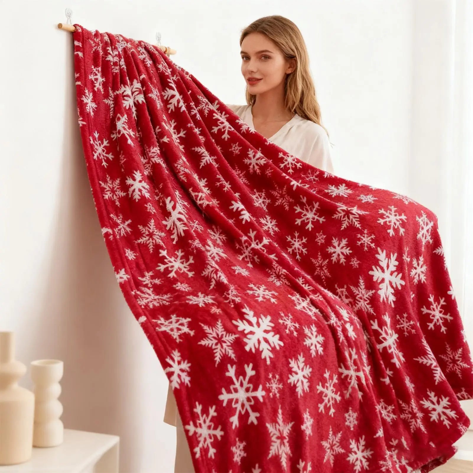 Christmas Blanket Soft Fleece Warm Home Decor Winter Flannel Blanket Christmas Decorations for Women Wife Sofa Bed Living Room