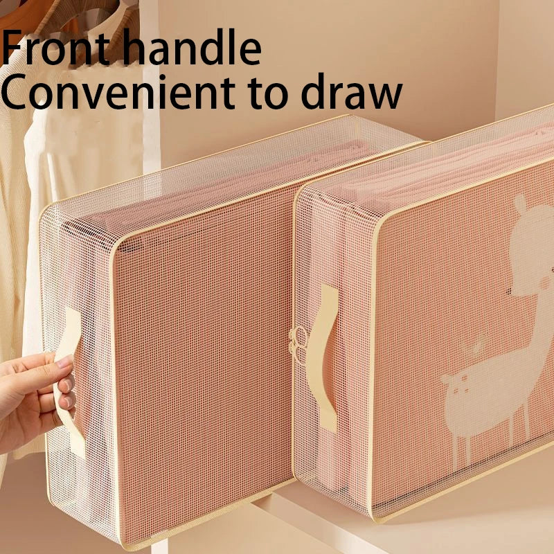 Bed Sheet Organizer, Foldable, Dust-Proof And Transparent, Easy To Access, Used For Storing Bedding, Clothing And Other Items